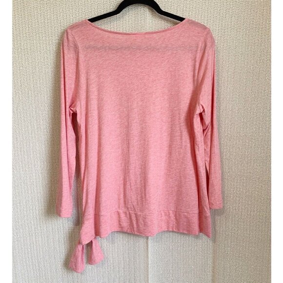 J.Jill Pure Jill Top Pink Tie Side Long Sleeve Modal Size Medium Minimalist - Picture 10 of 10